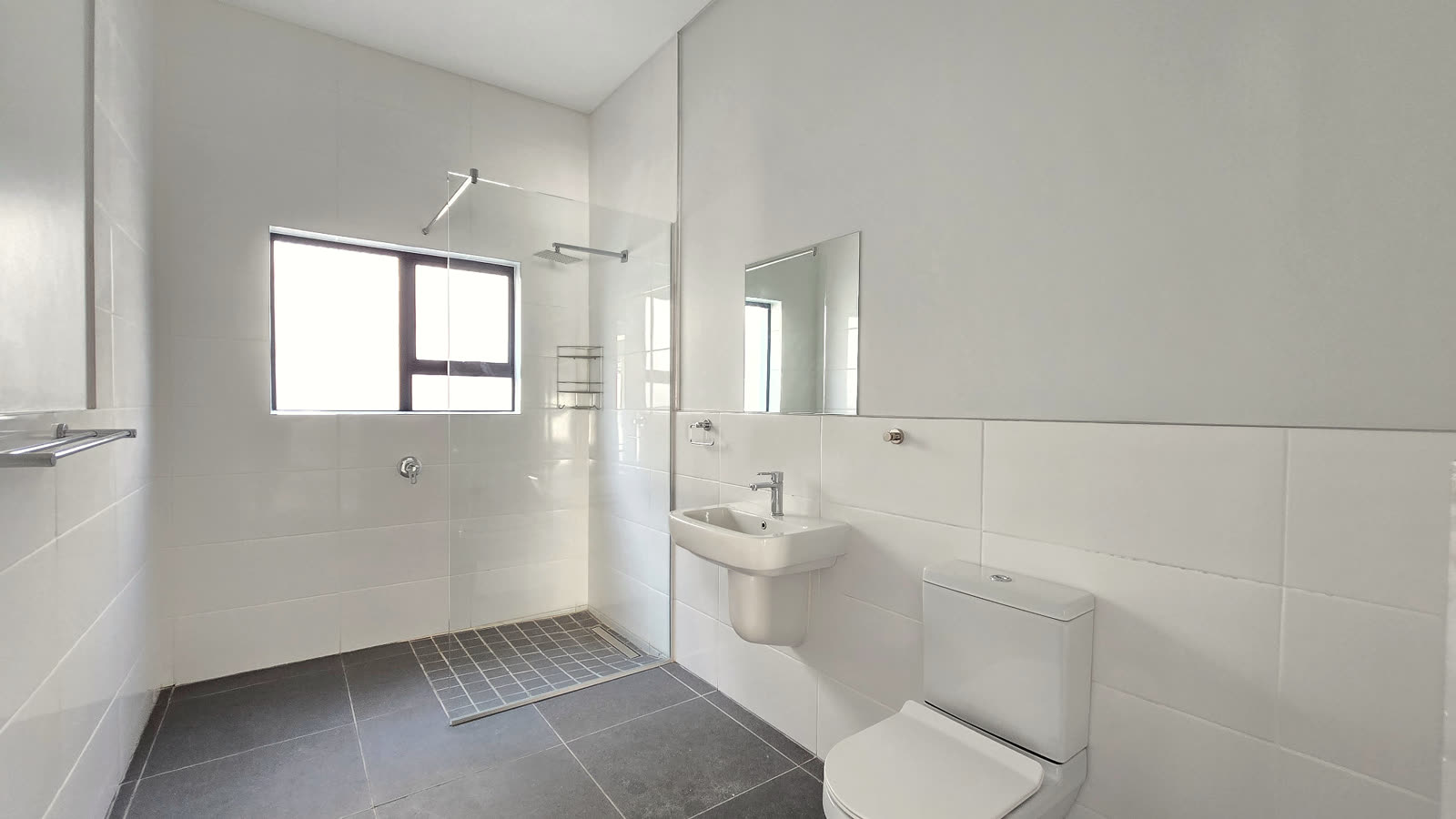 Family bathroom with walk-in shower