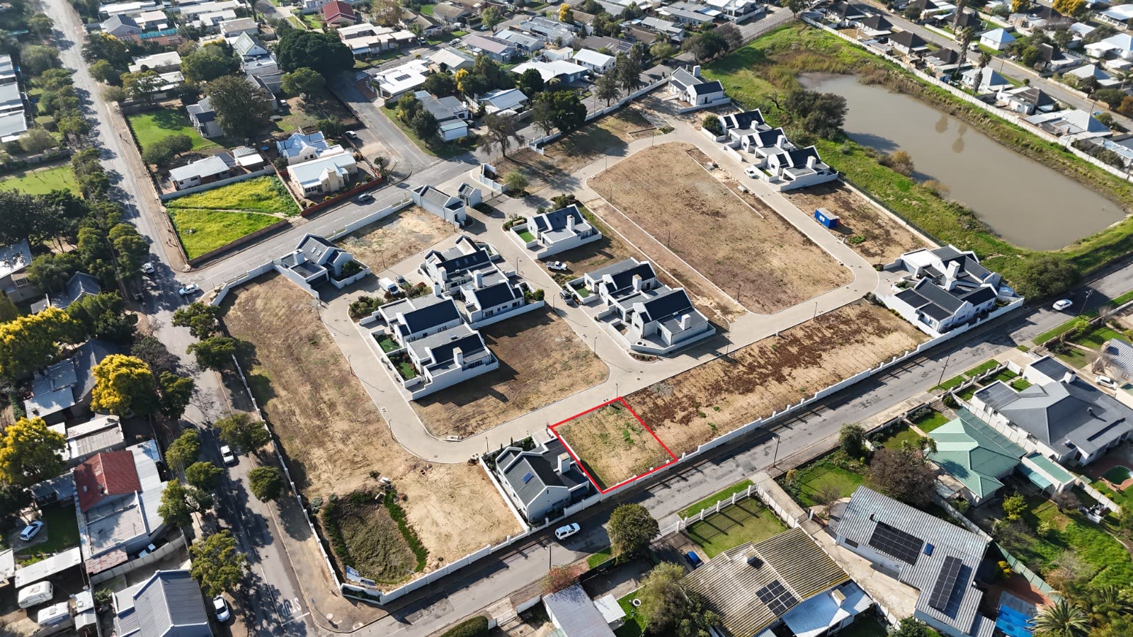 Aerial view with an available stand marked out